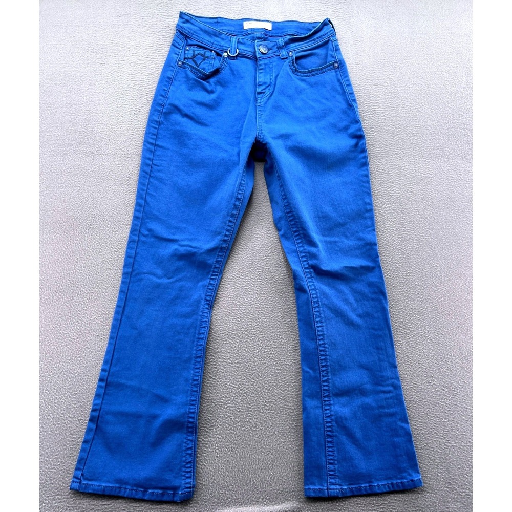 Western Blue Jeans Womens 11 Bootcut  Royal Blue Embroidered Pockets Flare Leg